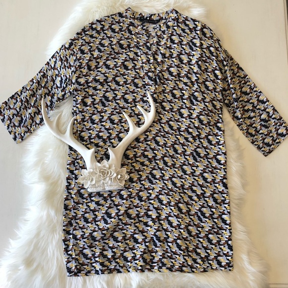 Zara Gometric Tunic V-neck dress Grey Size Small - Picture 13 of 14